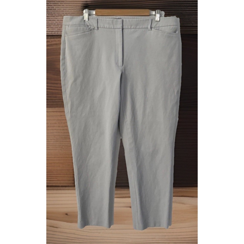 White House Black Market Casual Pants Perfect Sz 16 Reg Gray 27" Ins Career Wear